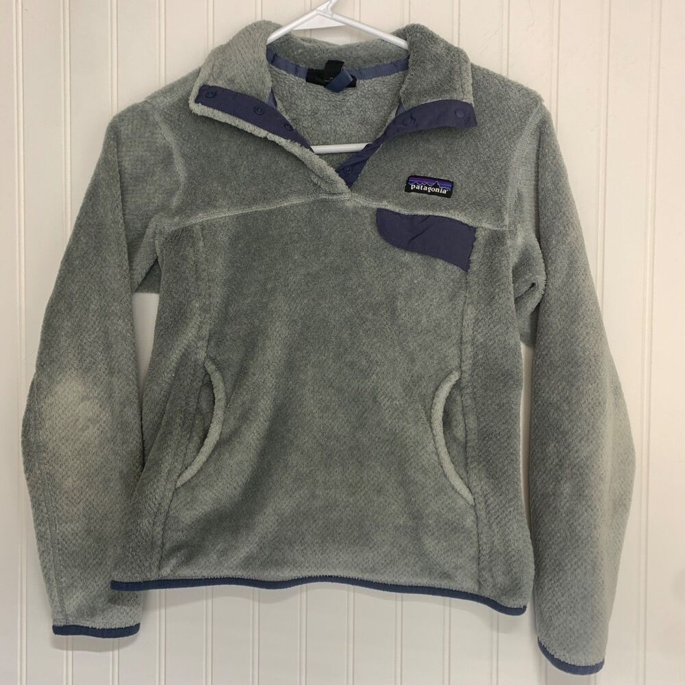 PATAGONIA Women's Re-Tool‎ Snap-T Pullover Fleece Jacket Sz S Gray Soft